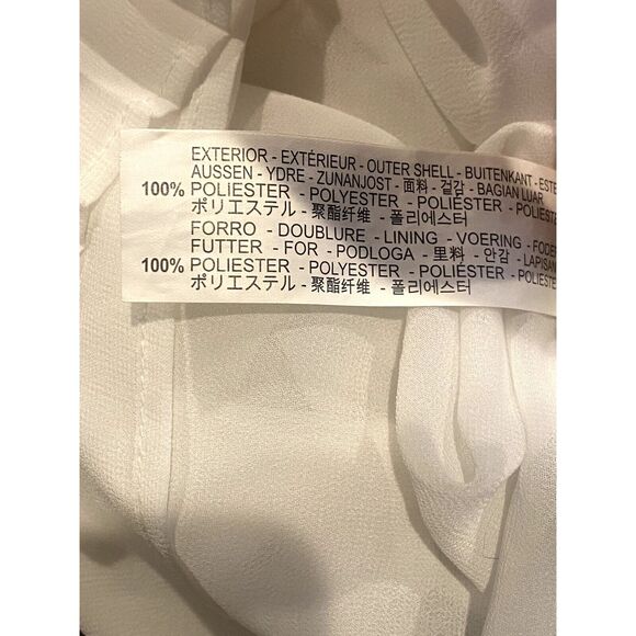 ZARA Sleeveless Pleated Solid Flowy Blouse Lined Key Hole Back Button XS White - Picture 11 of 14
